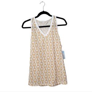 Stylish White and Gold Tank Top